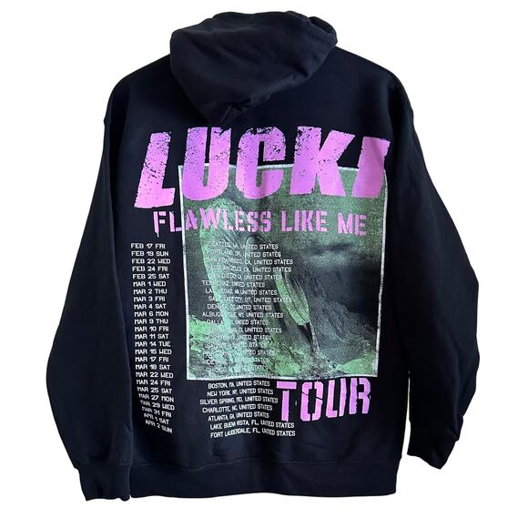 Lucki "Flawless Like Me" Tour Hoodie |‎ Medium NWOT | Wanted Alien Graphic - Picture 3 of 5